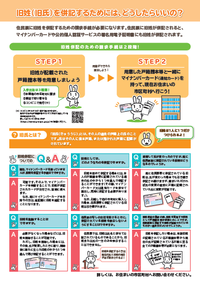 旧氏の併記ができます（裏）