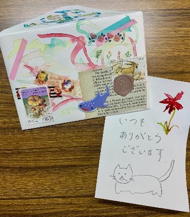 透明水彩絵の具で絵封筒をつくろう