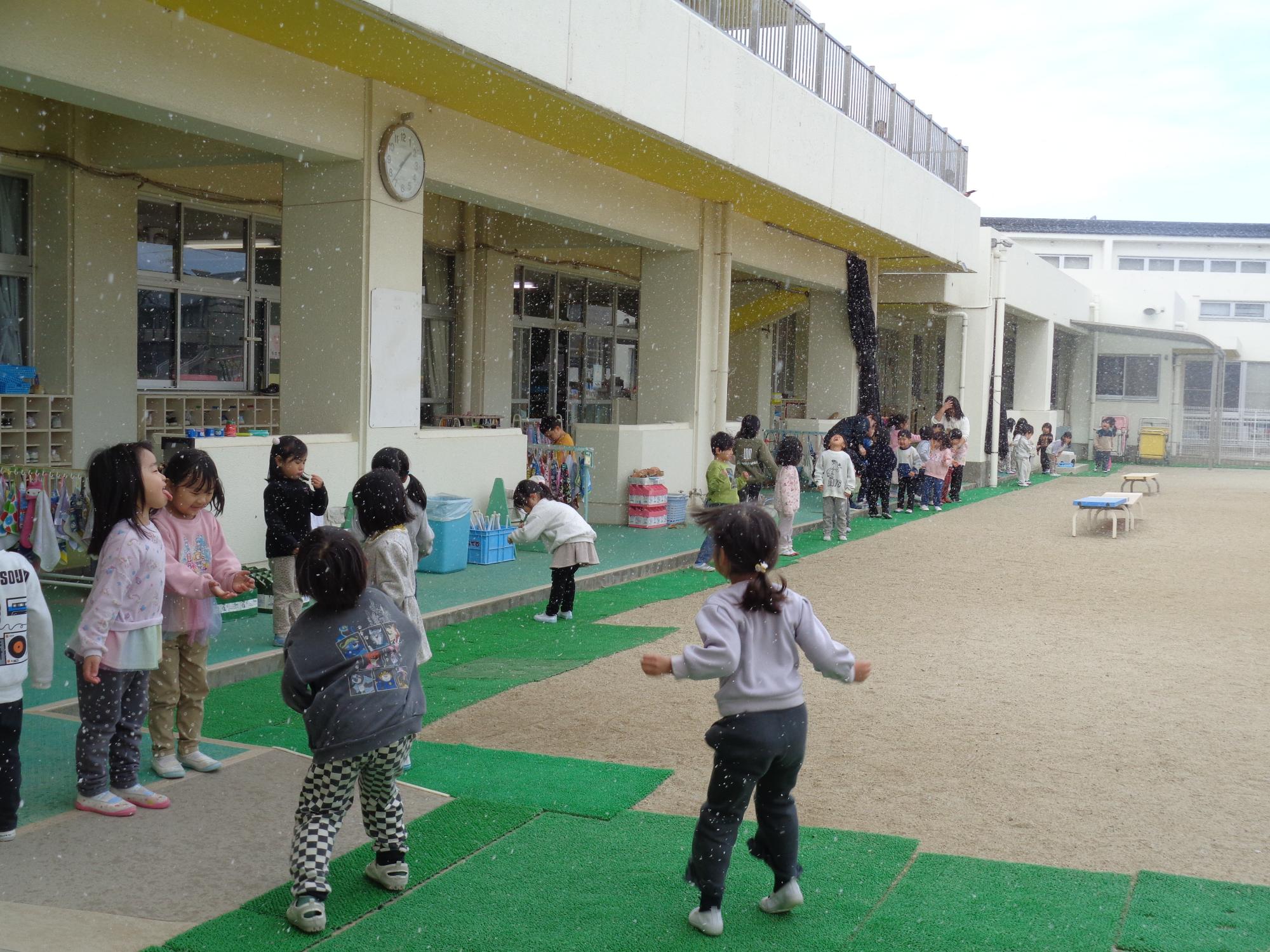 戸外遊びを楽しむ子どもたちの写真1