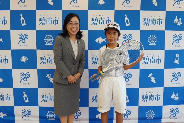 10月2日（水曜日）表敬訪問（全日本小学生ソフトテニス選手権大会結果報告）