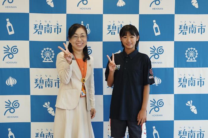 8月28日（水曜日）表敬訪問（東海中学校総合体育大会結果報告）