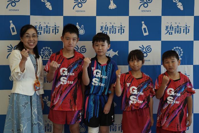 9月11日（水曜日）表敬訪問（中部日本卓球選手権大会出場報告）