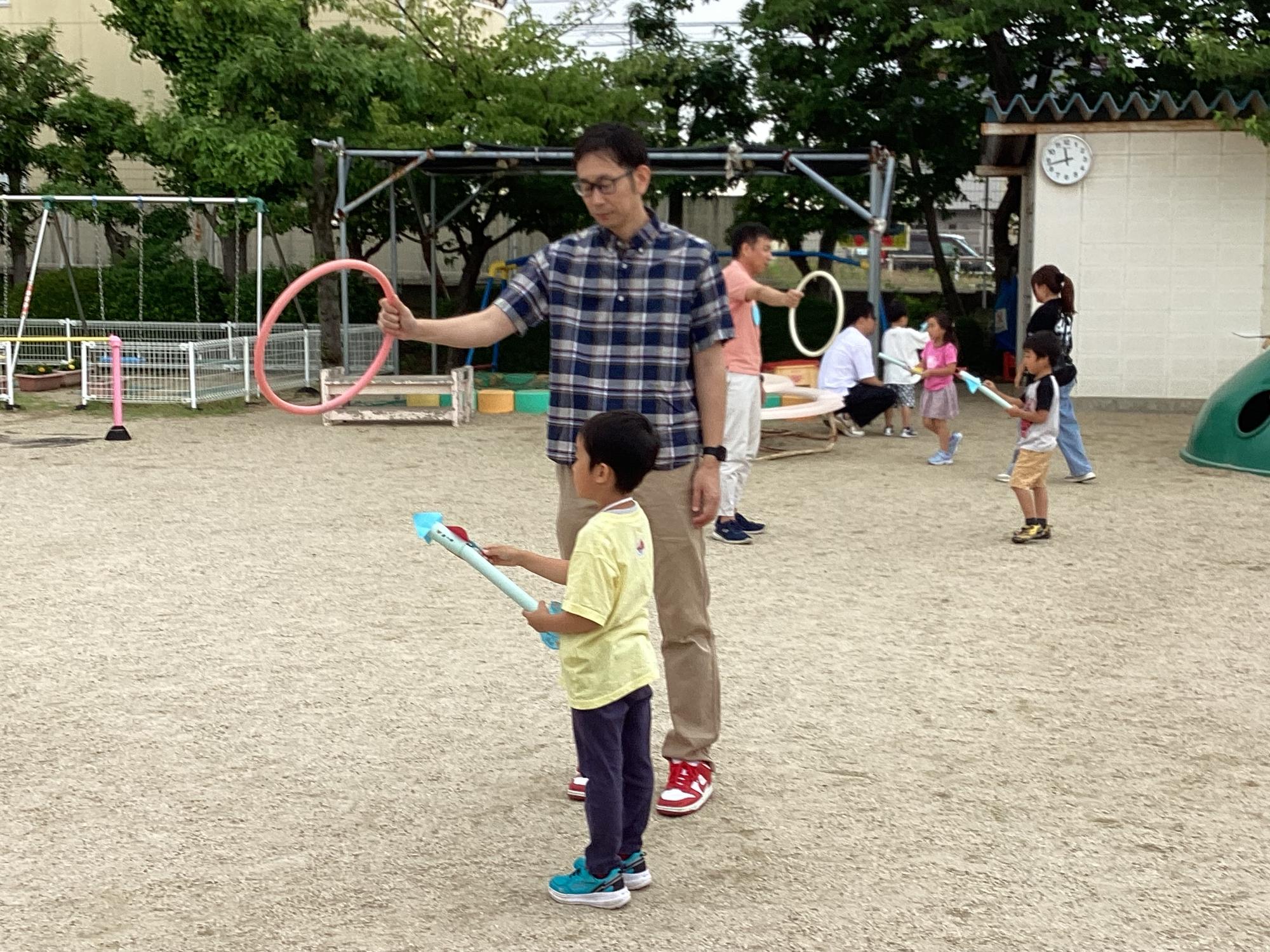 5歳児ロケットとばし