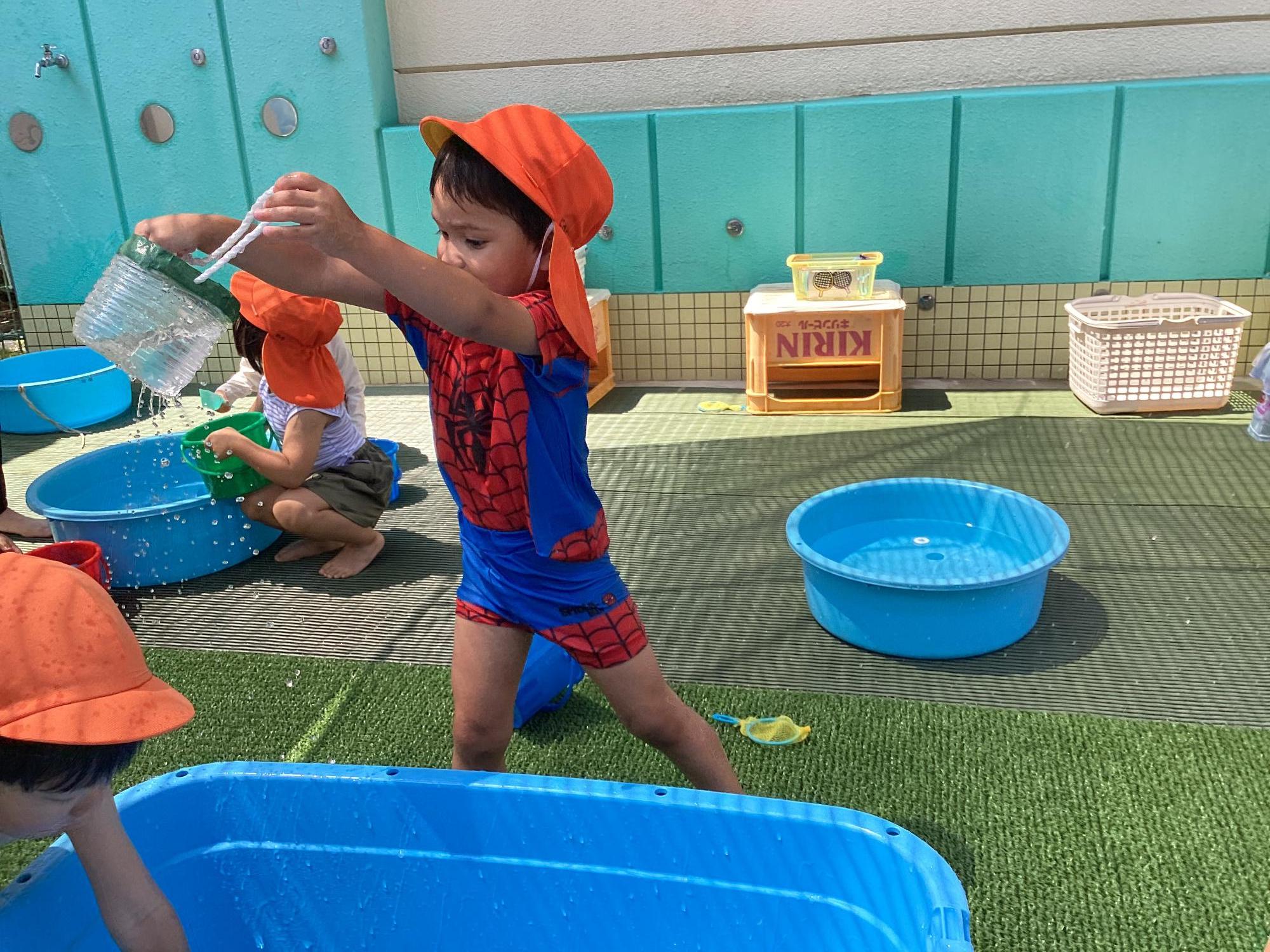 3歳児シャワー