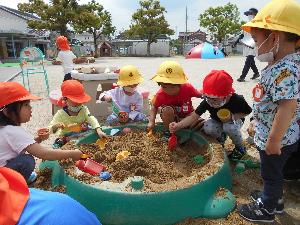 3歳児かめさん砂場