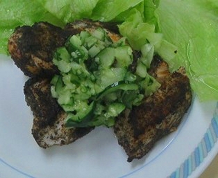 鶏肉のきゅうりソース焼き