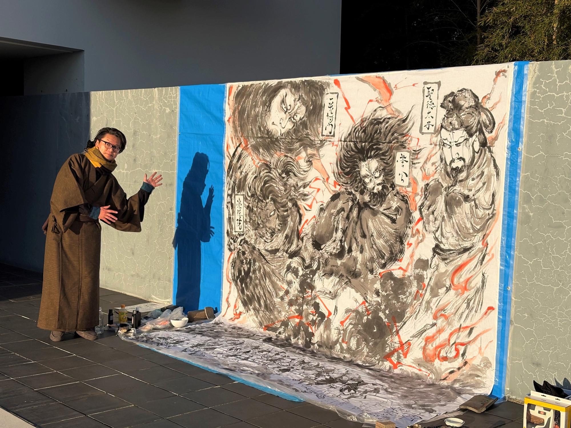 令和7年度 梅原猛常設展示「怨霊の思想」ライブペイント 当日写真06
